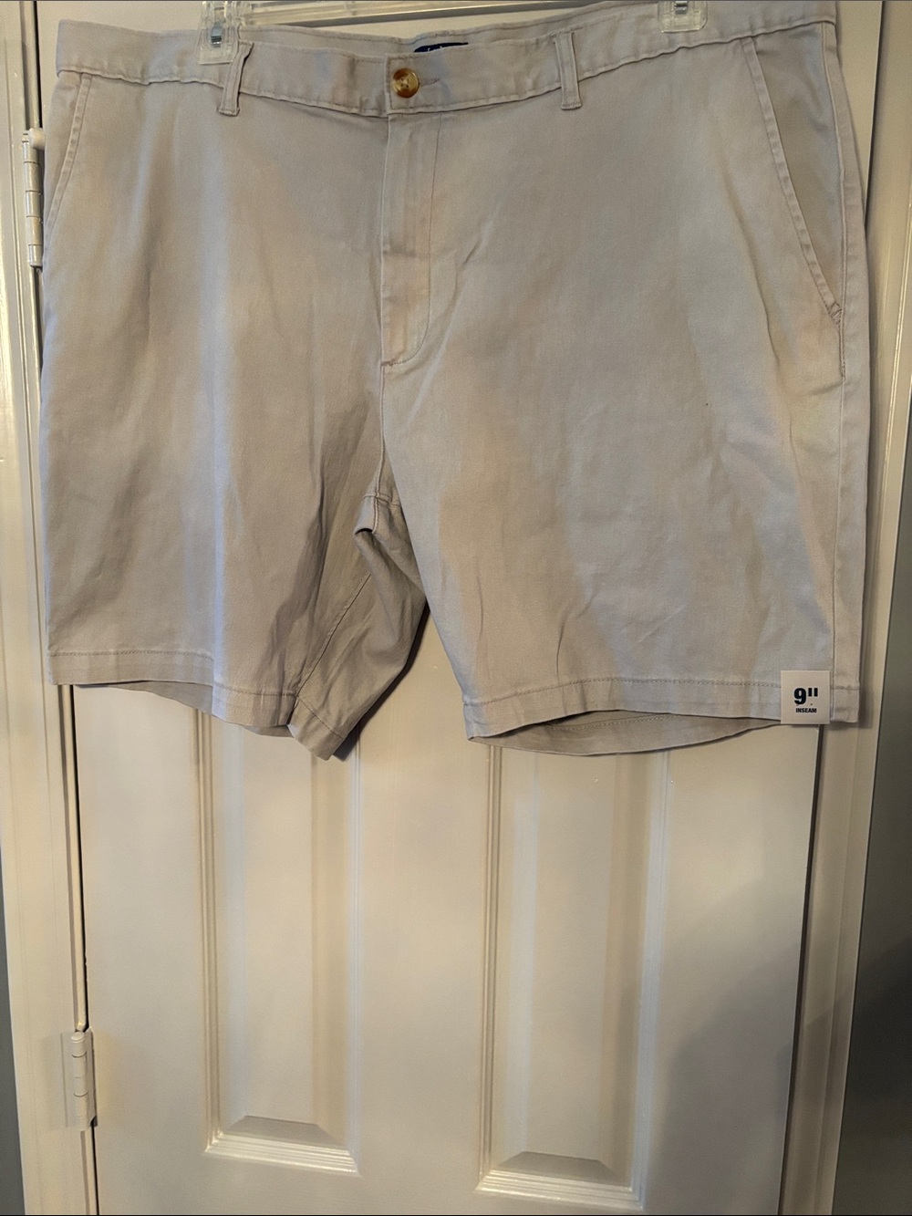 George Light Gray Flat Front Stretch 9" Chino Casual Shorts NWT
